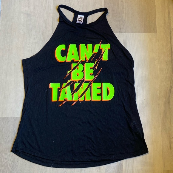 NWOT! Zumba Wild High Neck Tank Top Black with Burnout Cheetah print - Size M - Picture 2 of 5